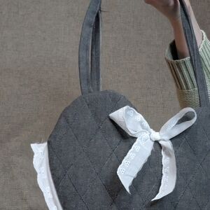 Handmade Heart Shaped Denim Handbag